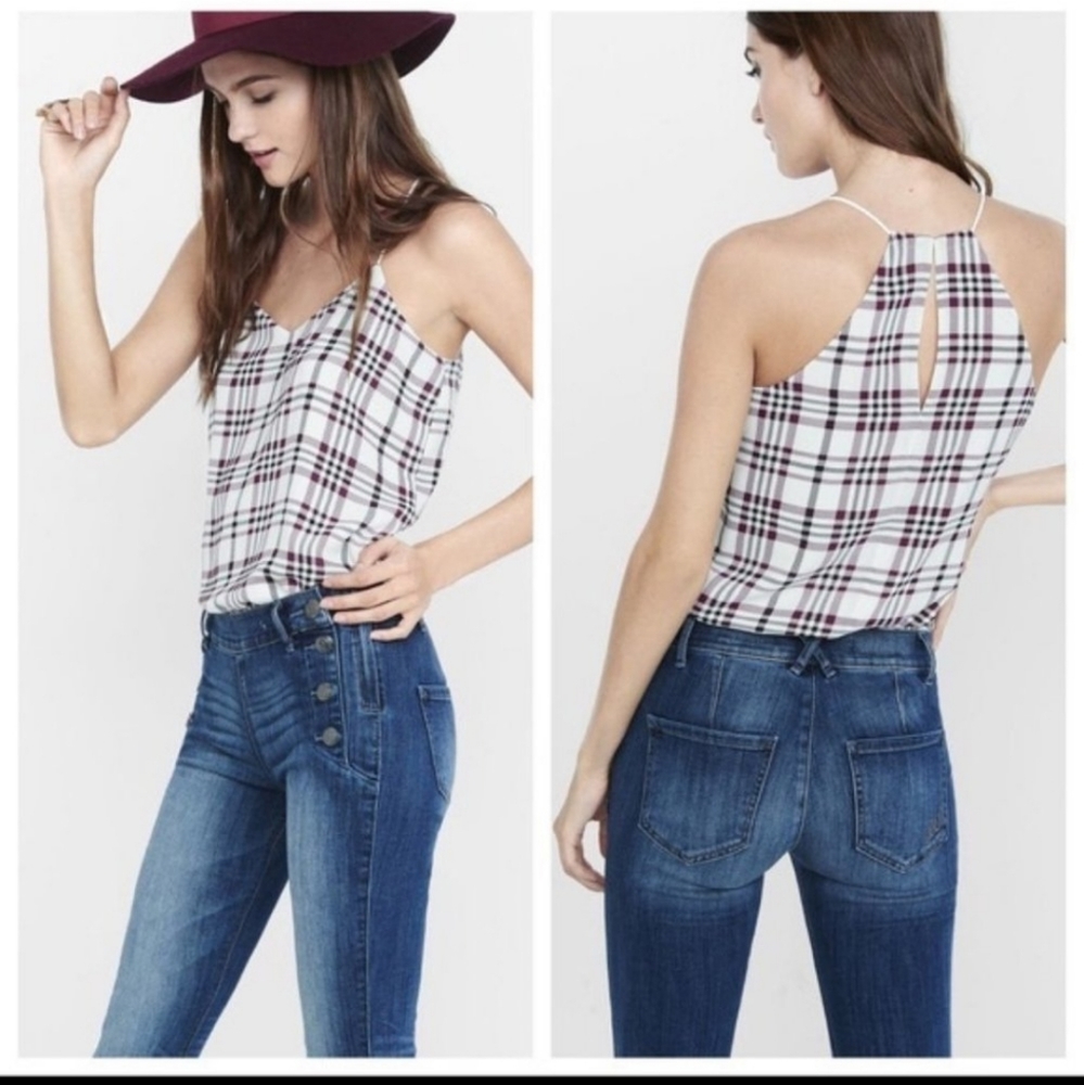Express Barcelona Cami in Plaid Medium